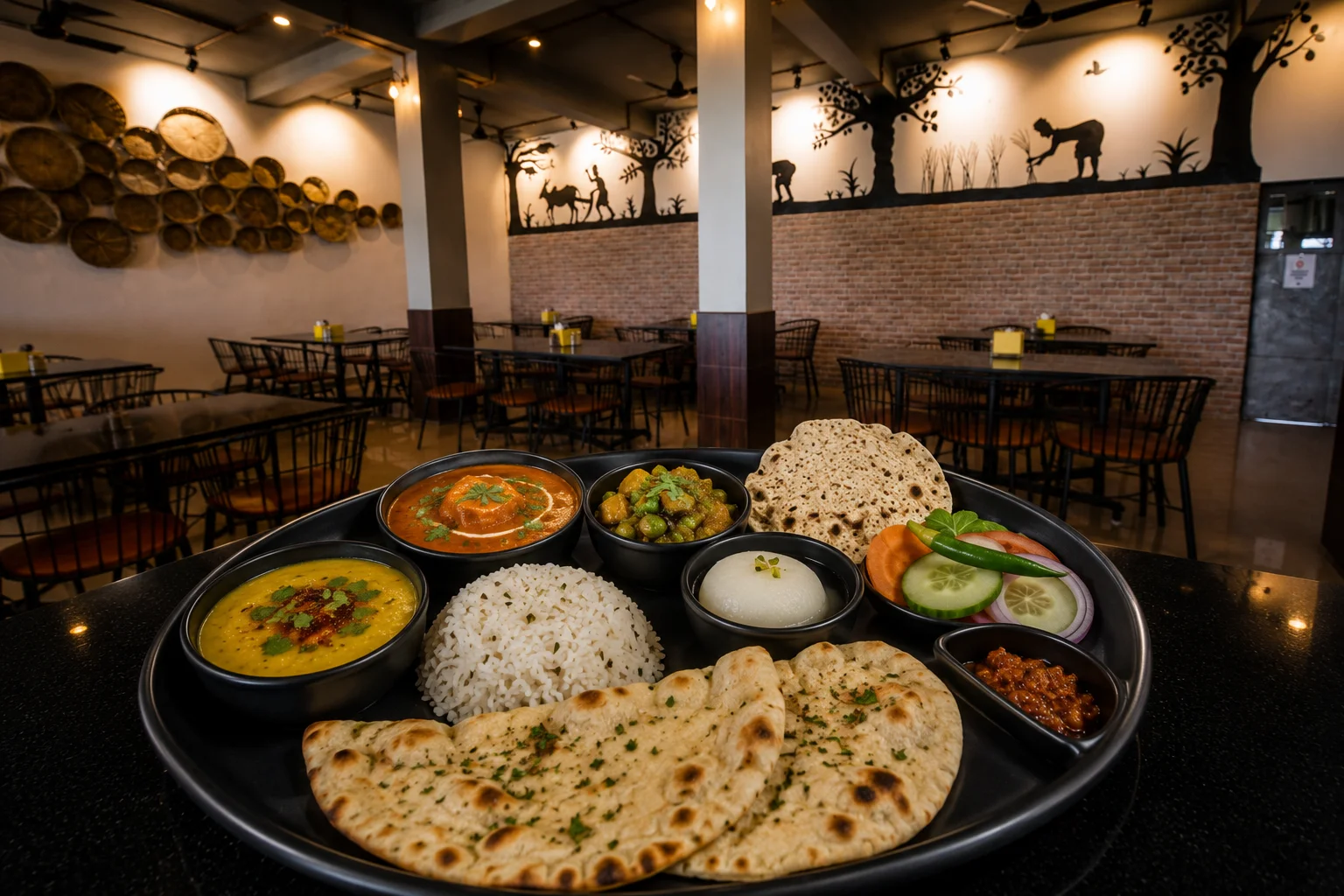 TFK Chef Special Veg Thali - punjabi dish at The Farmer's Kitchen Shirwal